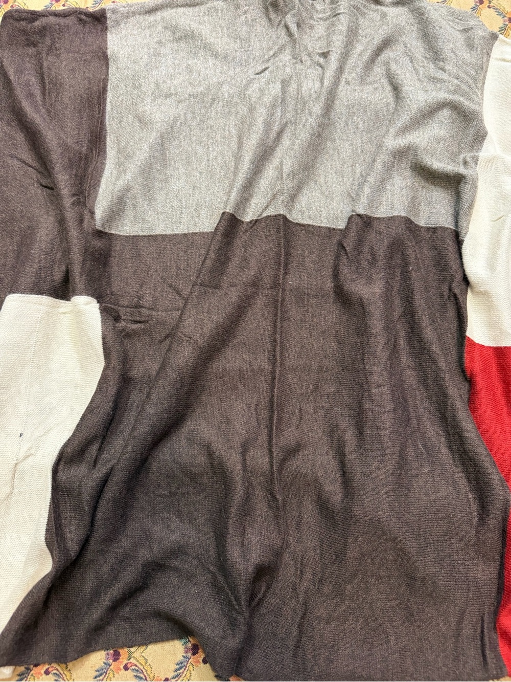 Colorblock Open-Front Sweater Cardigan - Picture 7 of 9